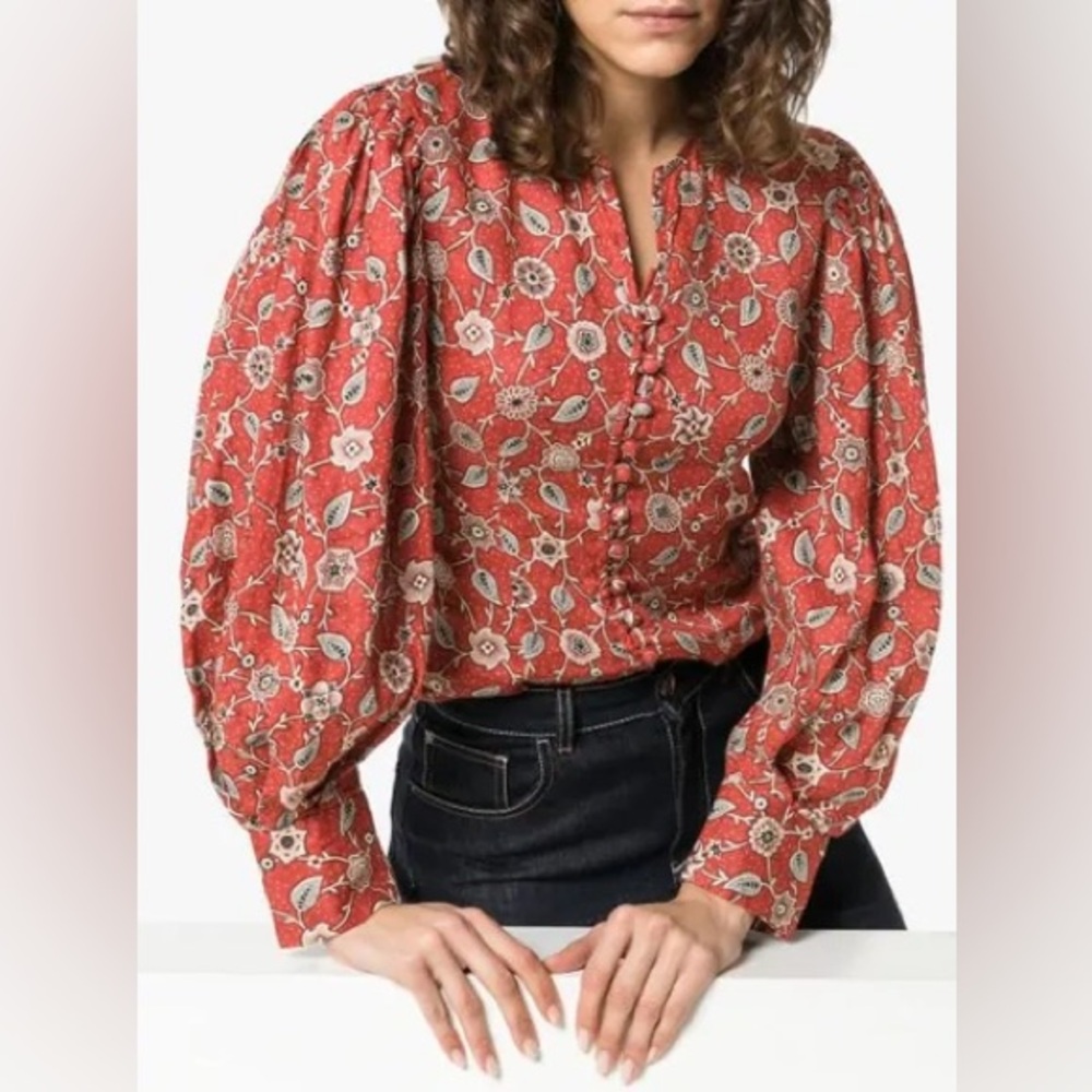 Isabel Marant Etoile Tilo Paisley and Floral Linen Blouse size FR 40, US 8